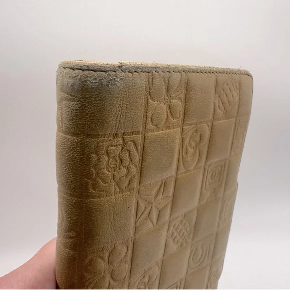 Chanel Long Wallet with Coin Pocket Precious Symbols Camel Leather Authentic y2k - Picture 5 of 16